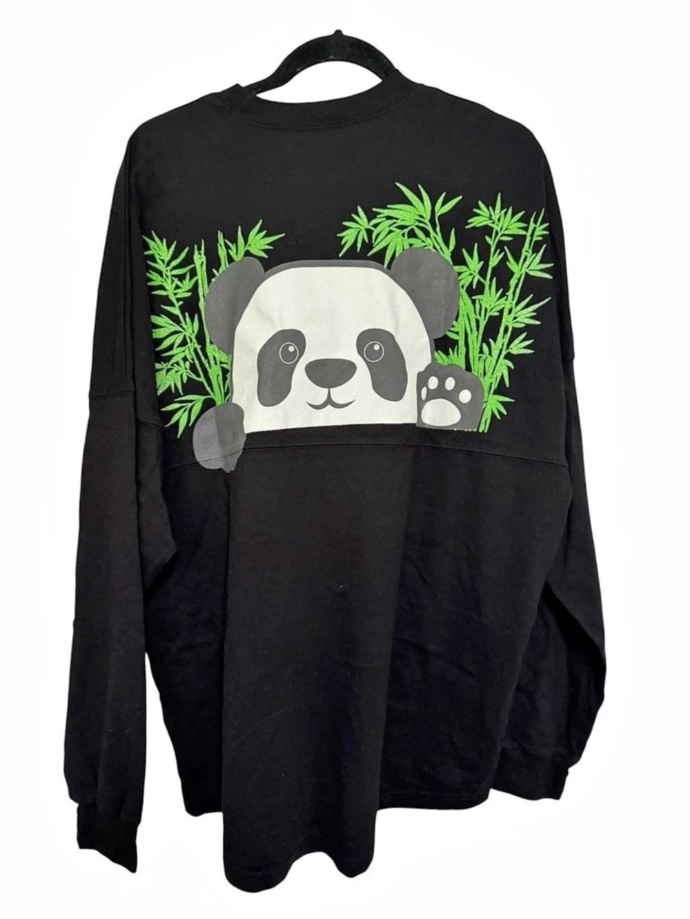 Authentic San Diego Zoo Giant Panda Sparkle Spirit Jersey Black Long Sleeve Sz M